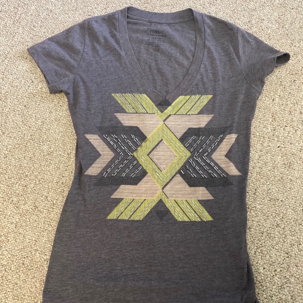 Fossil V-Neck Shirt - Size Small